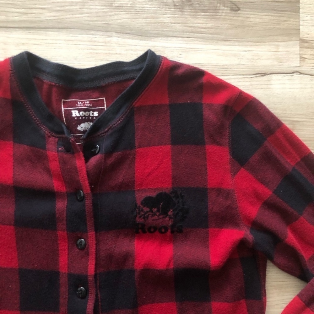 Roots Red and Black Checkered Sweater